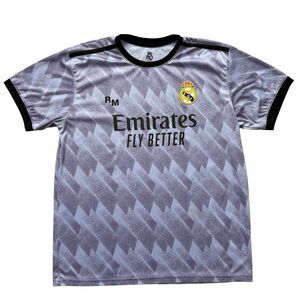 Real Madrid Away Soccer Jersey XL Purple 2022/23 Emirates Fly Better